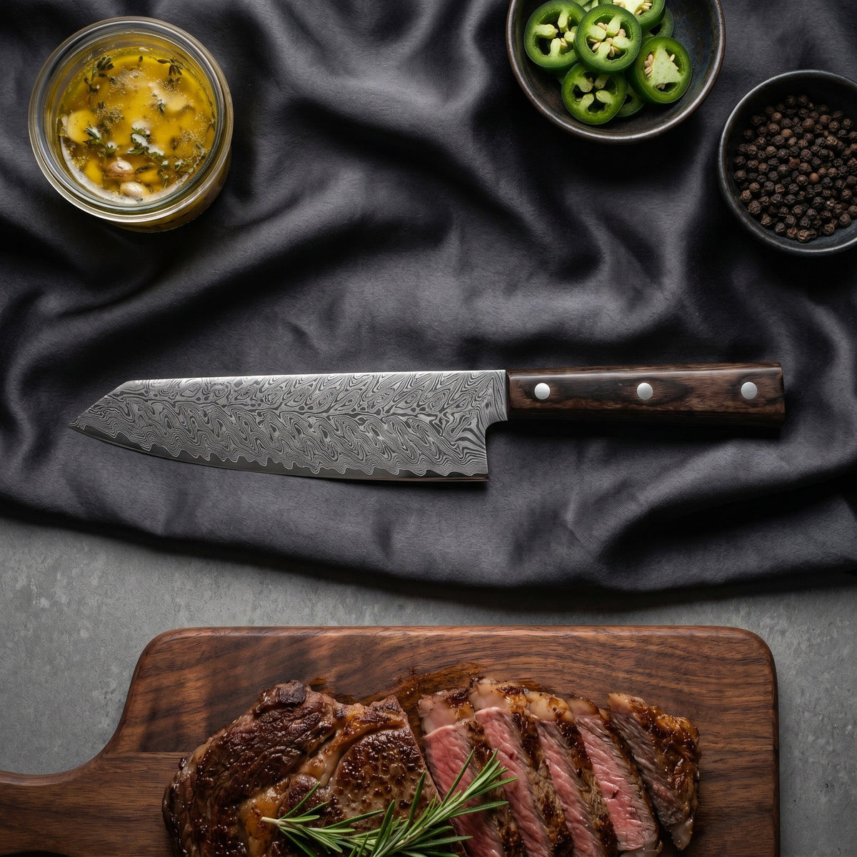 Kumo Kiritsuke Chef Knife, Rosewood Handle&nbsp;
