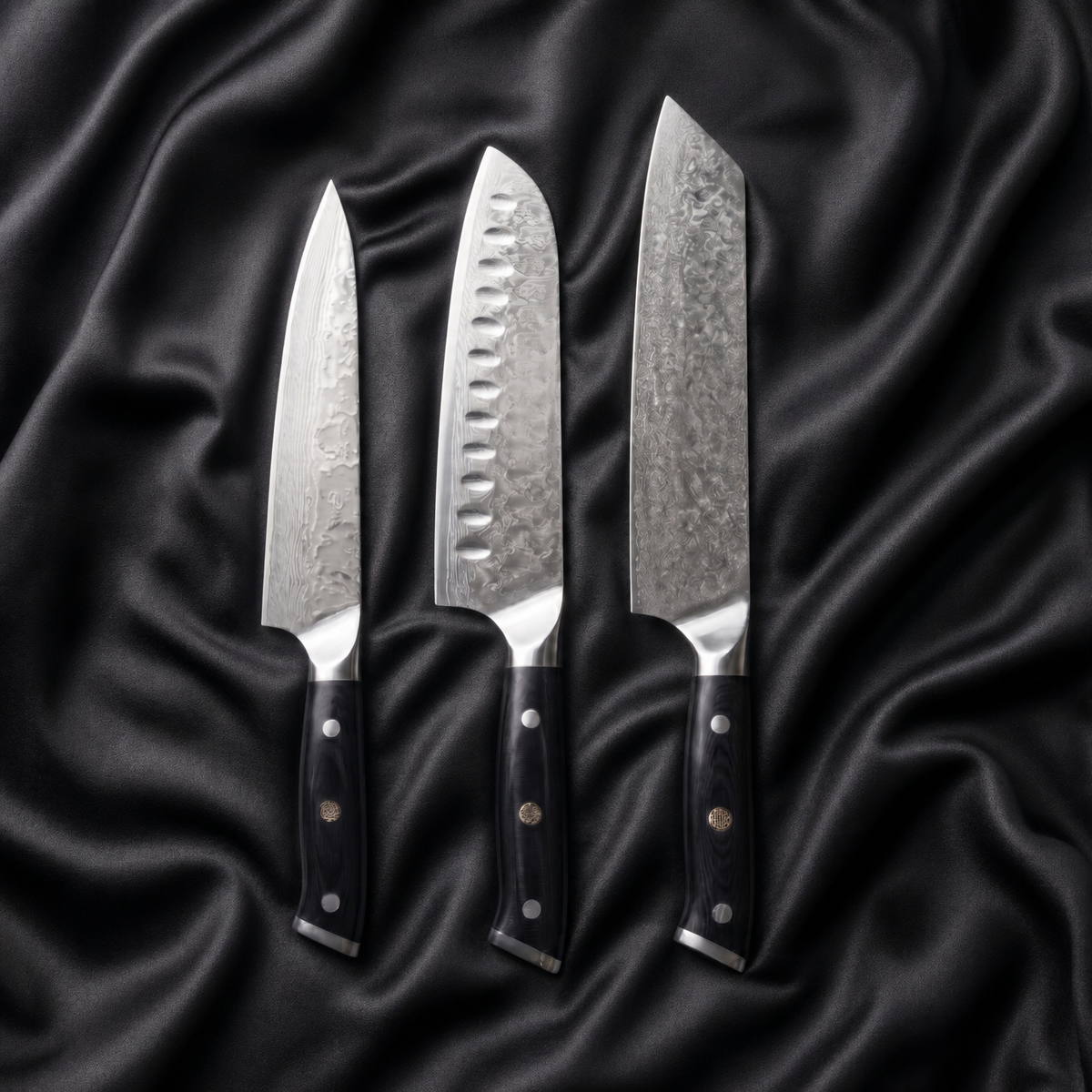 Kurogane Series Knife Trio (Gyuto, Nakiri & Santoku)&nbsp;